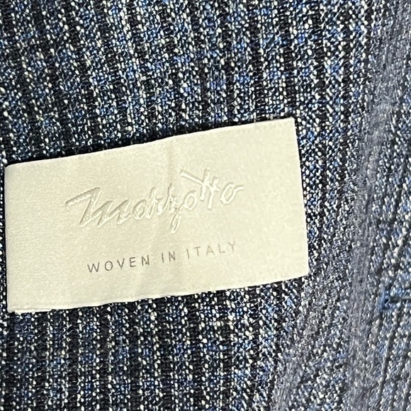 BOSS HUGO BOSS Joia Blazer Check Plaid Double Breasted Boxy Blue Linen Denim 10 - Picture 11 of 12